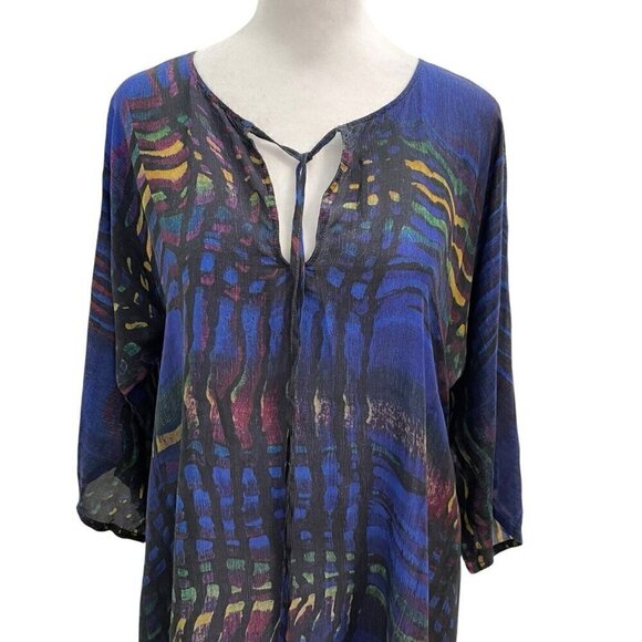 Johnny Was Colorful Flowy Lightweight Boho Tunic Blouse Top Dress size Small - Picture 2 of 8